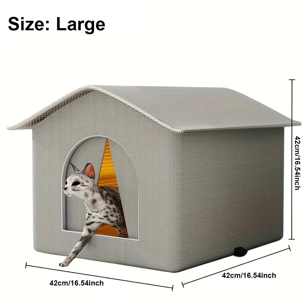 Stray Cat's House Waterproof Outdoor Feral Cats Houses Enclosed Pet Tent Cold Resistant Pet House Winter Warm for Winter Animal