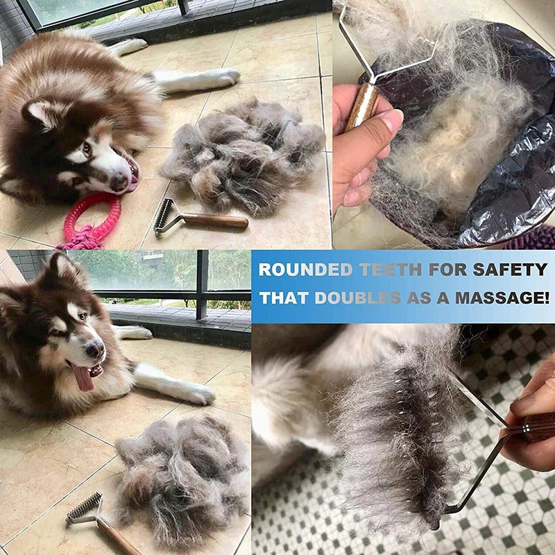 Dog Comb Removers Knot Cutter Hair Grooming Groomer Brush For Dogs Cats With Wooden Handle Pet Trimmer Knife Pet Accessoires