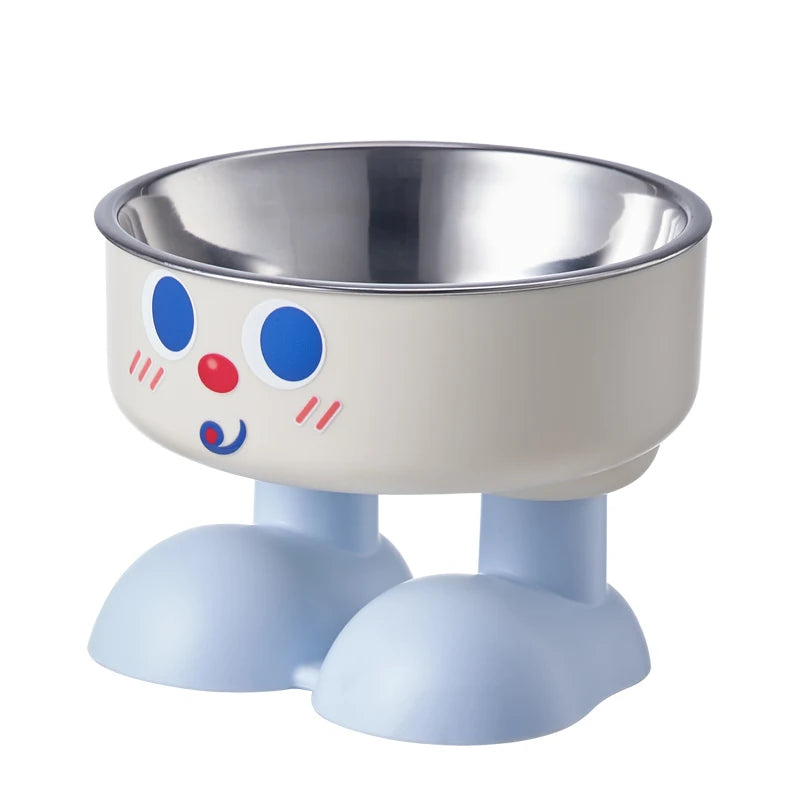 SUPET Cute Smiley Face Stainless Steel Pet Feeding Bowl - Removable, Easy to Clean, Suitable for Small and Medium Dogs and Cats
