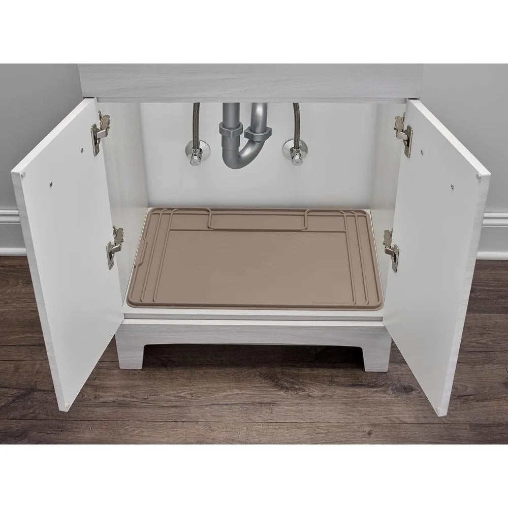 Single High Pet Feeding System w/Plastic Dog/Cat Bowls - 14" High Stand Dark Grey