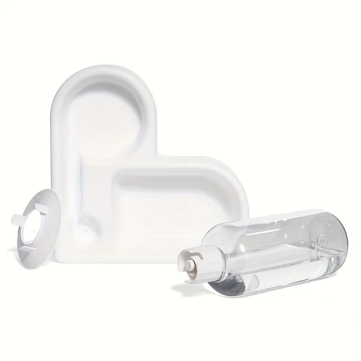 Pet Food and Water Bowl Combo Automatic Water Dispenser Anti-Spill Corner Design Plastic for Cats No Battery