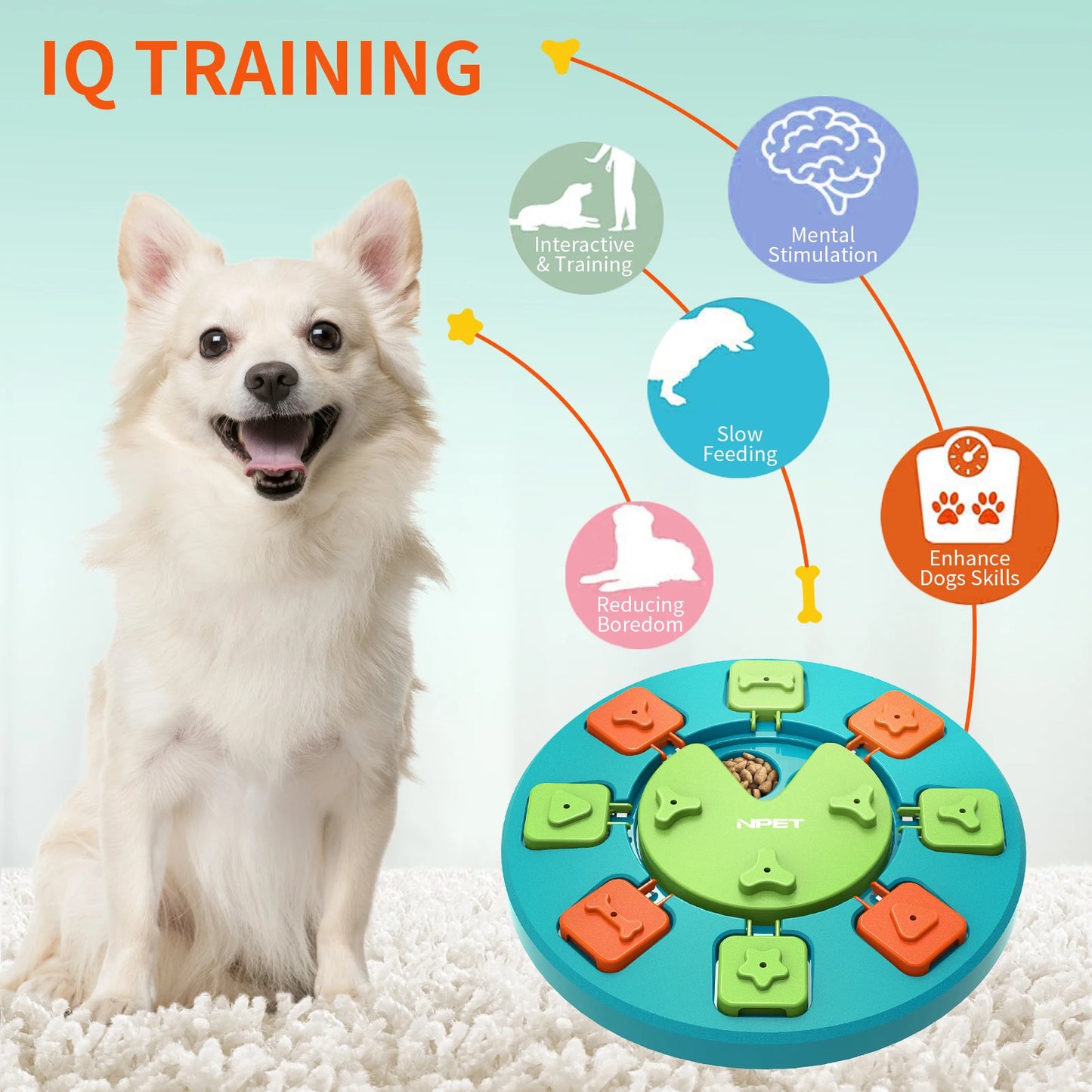 NPET Dog Puzzle Toy Slow Feeder For IQ Training & Mental Enrichment