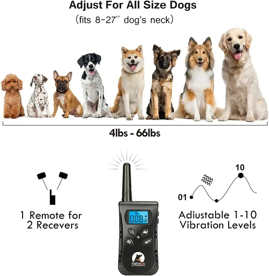 No Shock Dog Training Collar with Remote,1600ft Rechargeable Vibration Collar for 5-150lbs Dogs, Waterproof Electric Collar