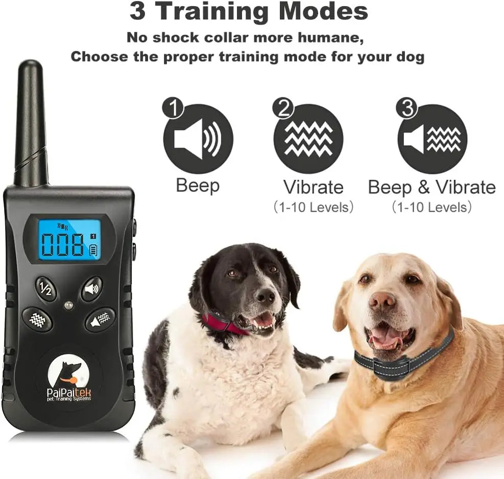 No Shock Dog Training Collar with Remote,1600ft Rechargeable Vibration Collar for 5-150lbs Dogs, Waterproof Electric Collar