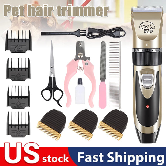 Pet Clipper Grooming Kit Rechargeable Pet Hair Trimmer Shaver Haircut Set For Cat Dog Hair Cutting Remover Machine Professional