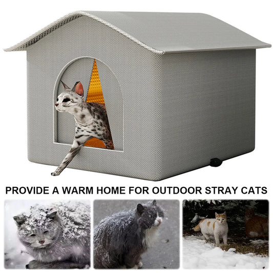 Stray Cat's House Waterproof Outdoor Feral Cats Houses Enclosed Pet Tent Cold Resistant Pet House Winter Warm for Winter Animal