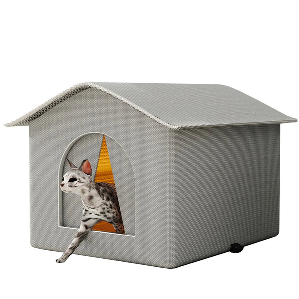 Stray Cat's House Waterproof Outdoor Feral Cats Houses Enclosed Pet Tent Cold Resistant Pet House Winter Warm for Winter Animal