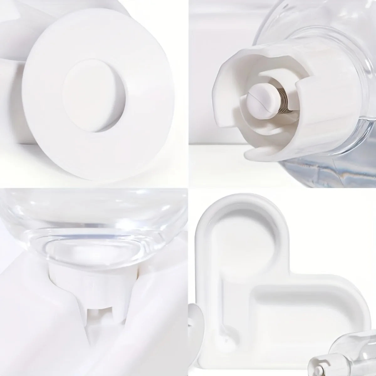 Pet Food and Water Bowl Combo Automatic Water Dispenser Anti-Spill Corner Design Plastic for Cats No Battery