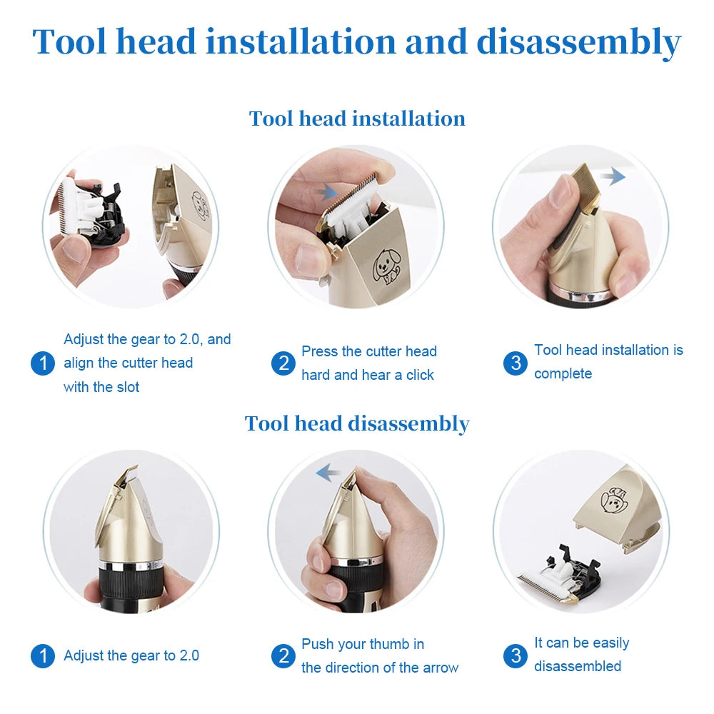 Pet Clipper Grooming Kit Rechargeable Pet Hair Trimmer Shaver Haircut Set For Cat Dog Hair Cutting Remover Machine Professional