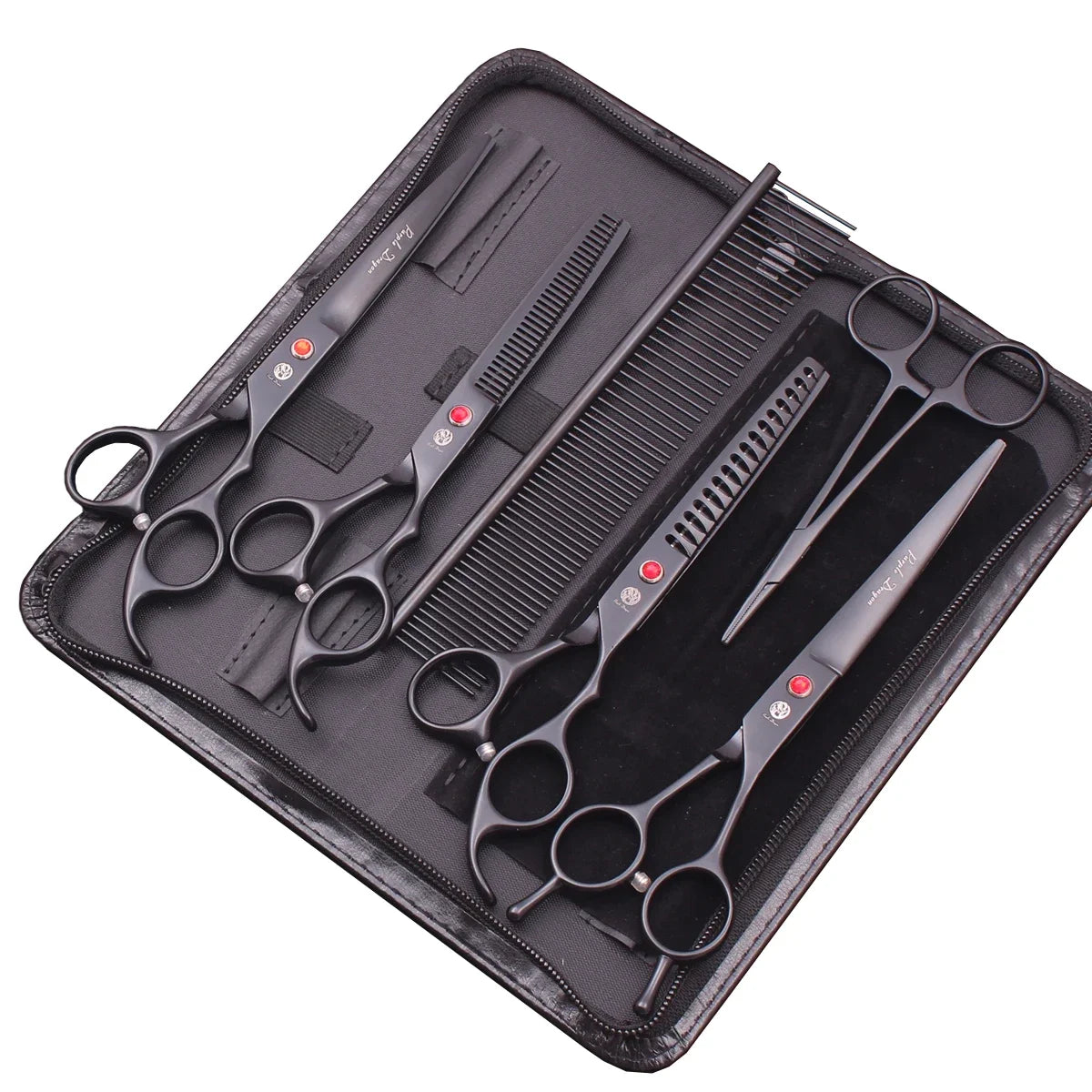 Purple Dragon Dog Grooming Scissors Kit 7" 6.5" Stainless Pet Curved Scissors Thinning Scissors Straight Shears Chunker Z3002