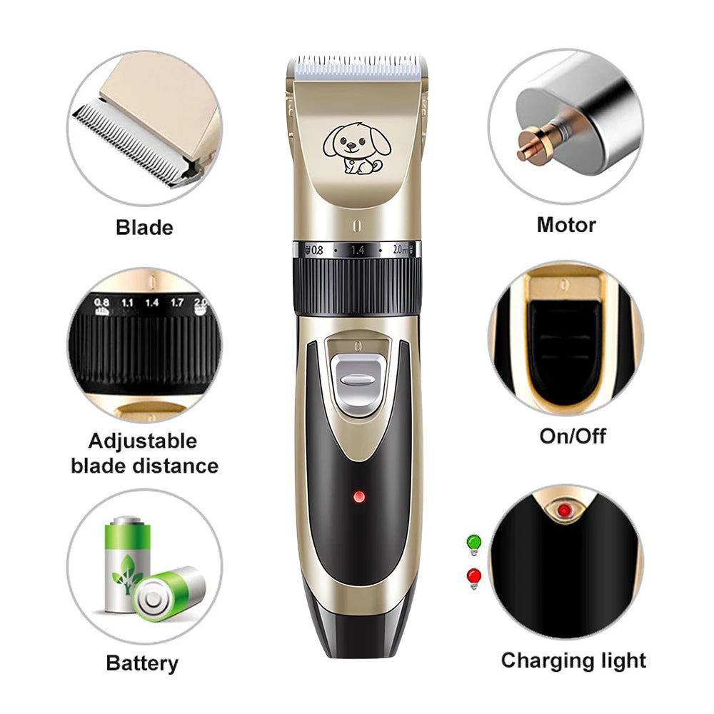 Pet Clipper Grooming Kit Rechargeable Pet Hair Trimmer Shaver Haircut Set For Cat Dog Hair Cutting Remover Machine Professional